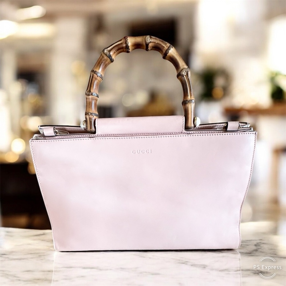 Gucci Pearl Bamboo Top Handle Tote Bag